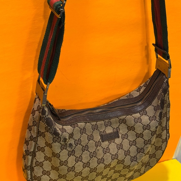 Gucci Vintage Sherry line Beige Monogram Shoulder Bag - Picture 10 of 16